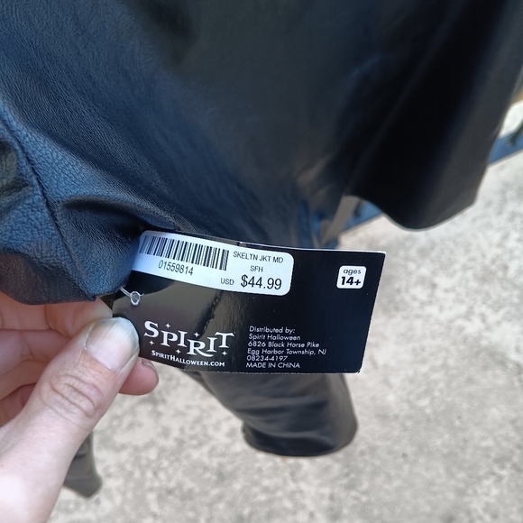 NWT Studded Faux Leather Skeleton Moto Jacket - Picture 5 of 5